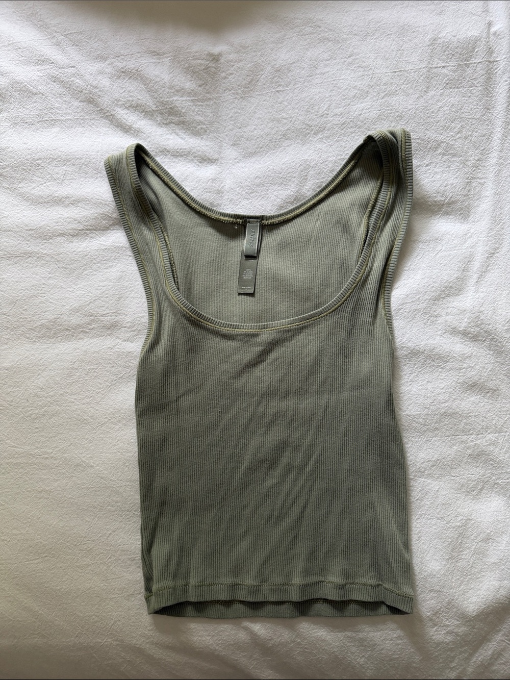 Ribbed Olive Tank Top - Women